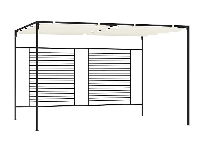 Tonnelle avec auvent rétractable 3x4x2,3 m Crème 180 g/m² WVGQ4118