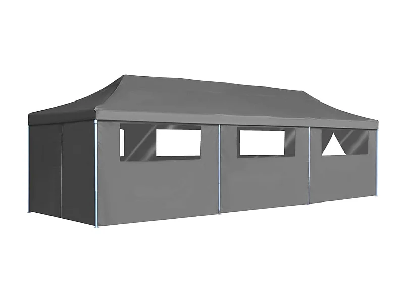 Tenda para festas pop-up dobrável c/ 8 paredes 3x9 m antracite PT170884