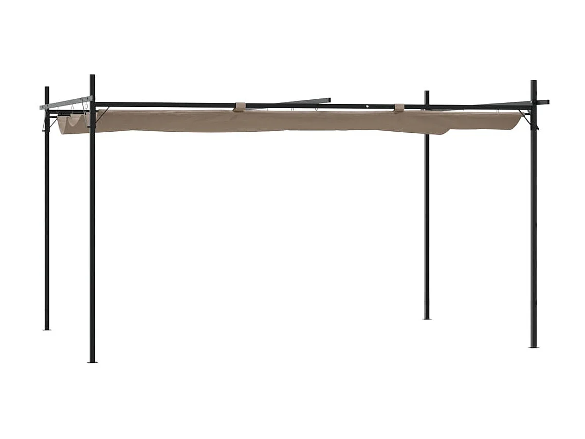 Pergola avec toit rétractable taupe 395x292x230 cm WVGQ2273