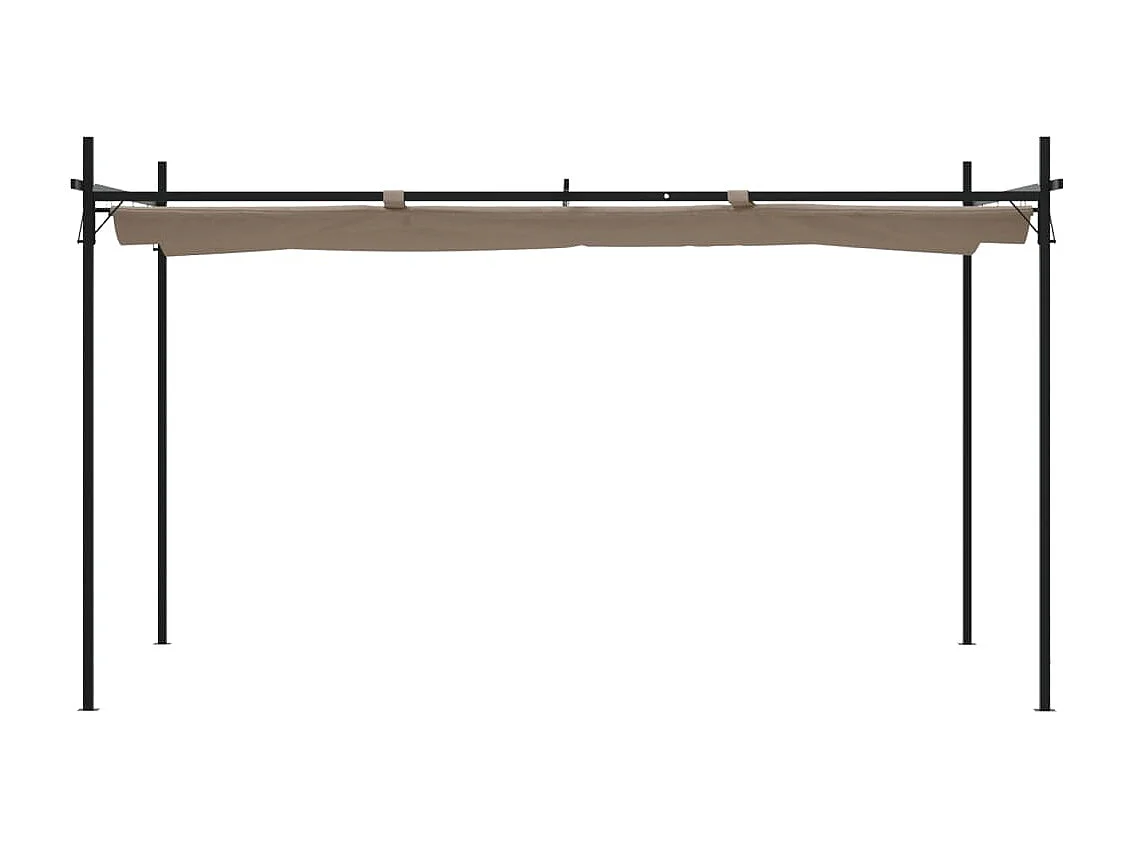 Pergola avec toit rétractable taupe 395x292x230 cm WVGQ2273