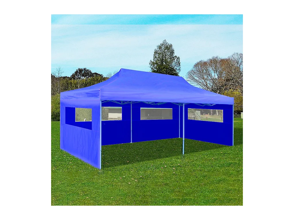 Tente de réception pliable bleue 3 x 6 m WVGQ4184