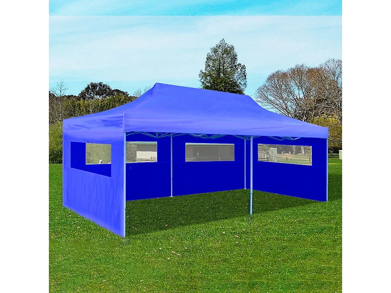 Tente de réception pliable bleue 3 x 6 m WVGQ4184
