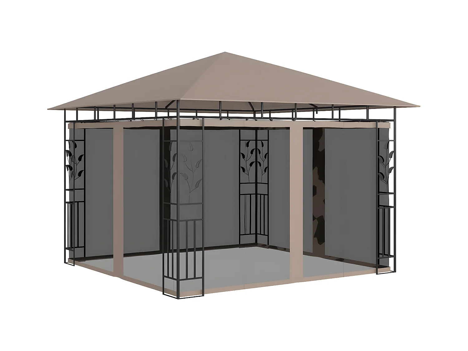 Tonnelle avec moustiquaire 3x3x2,73 m Taupe 180 g/m² WVGQ7268
