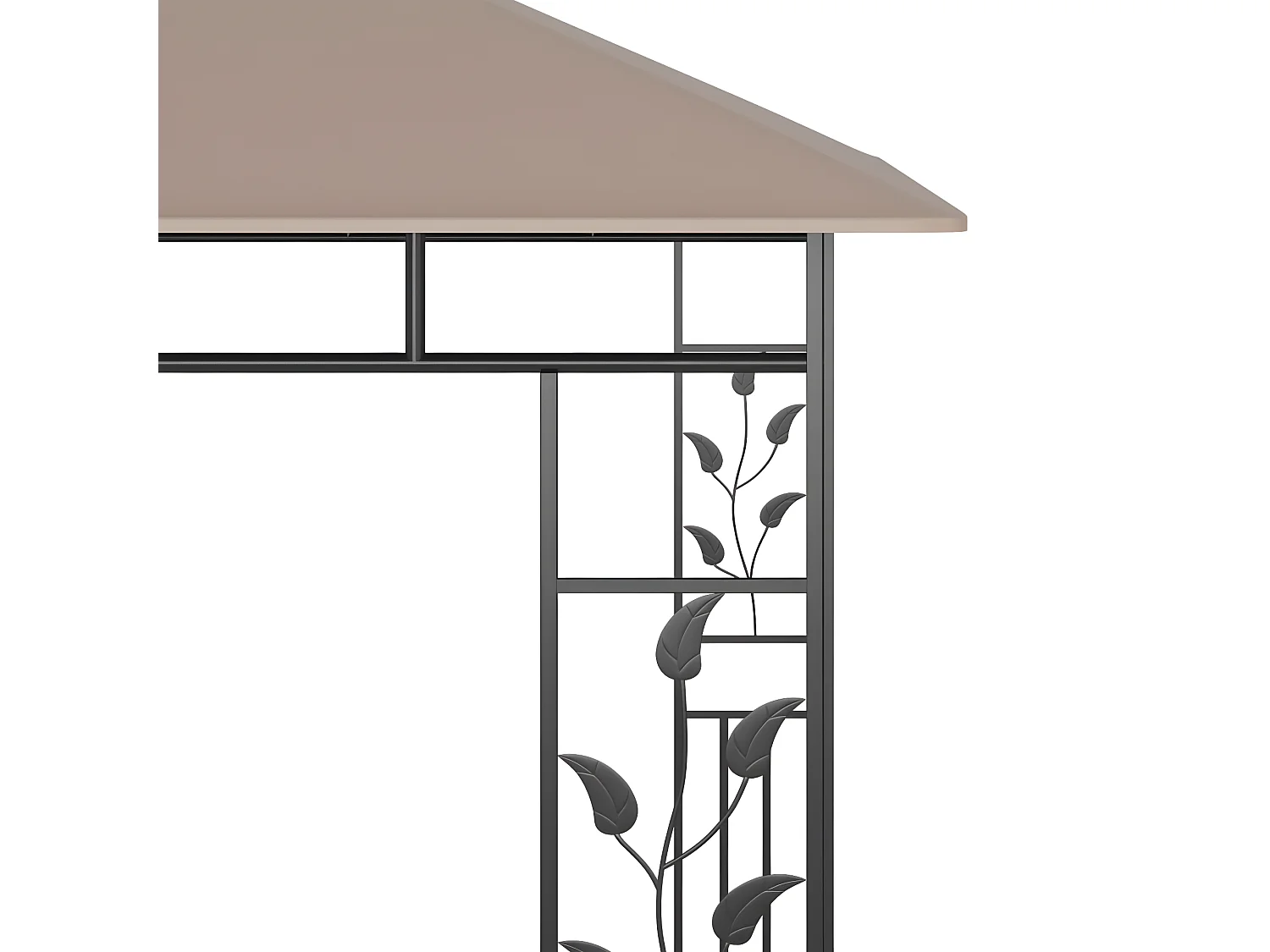 Gazebo - Tenda de recepção c/ rede mosquiteira 3x3x2,73m 180 g/m² cinza-acastanhado PT627321