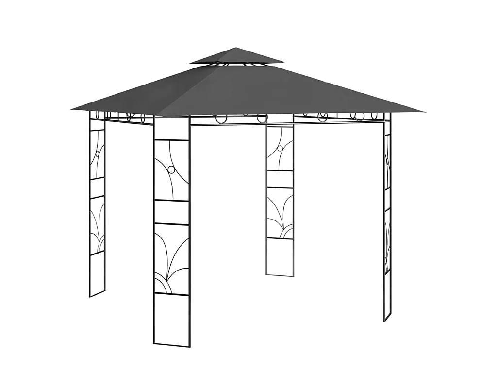 Gazebo - Tenda de recepção 3x3x2,7 m 160 g/m² antracite PT134742