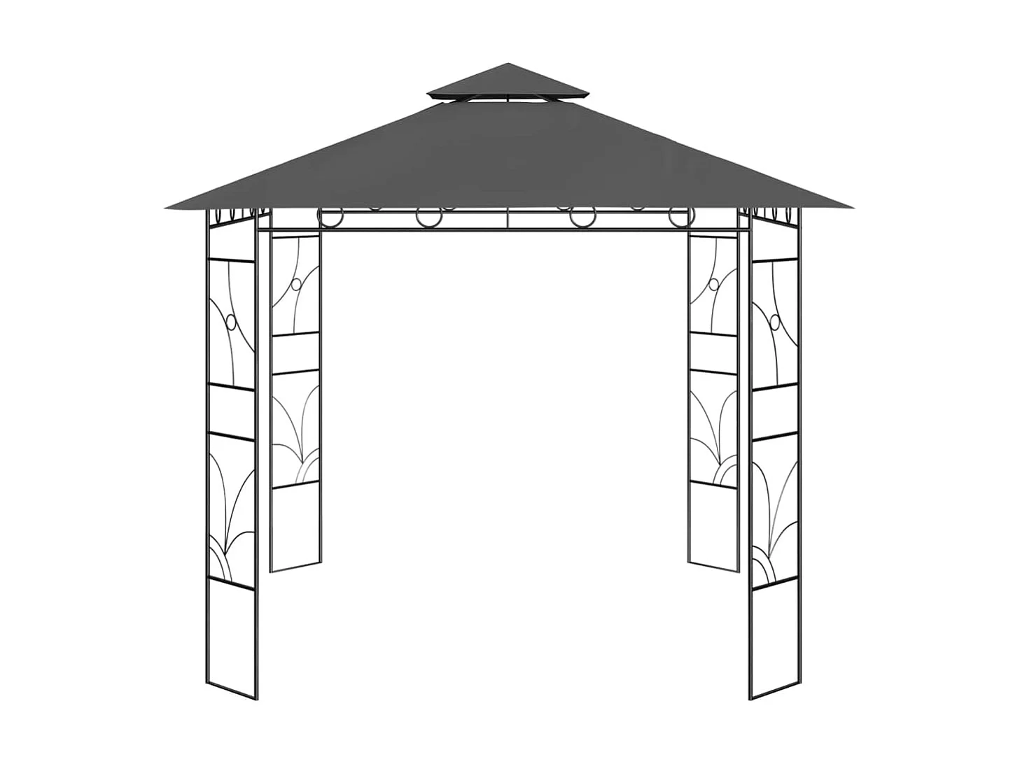 Gazebo - Tenda de recepção 3x3x2,7 m 160 g/m² antracite PT134742