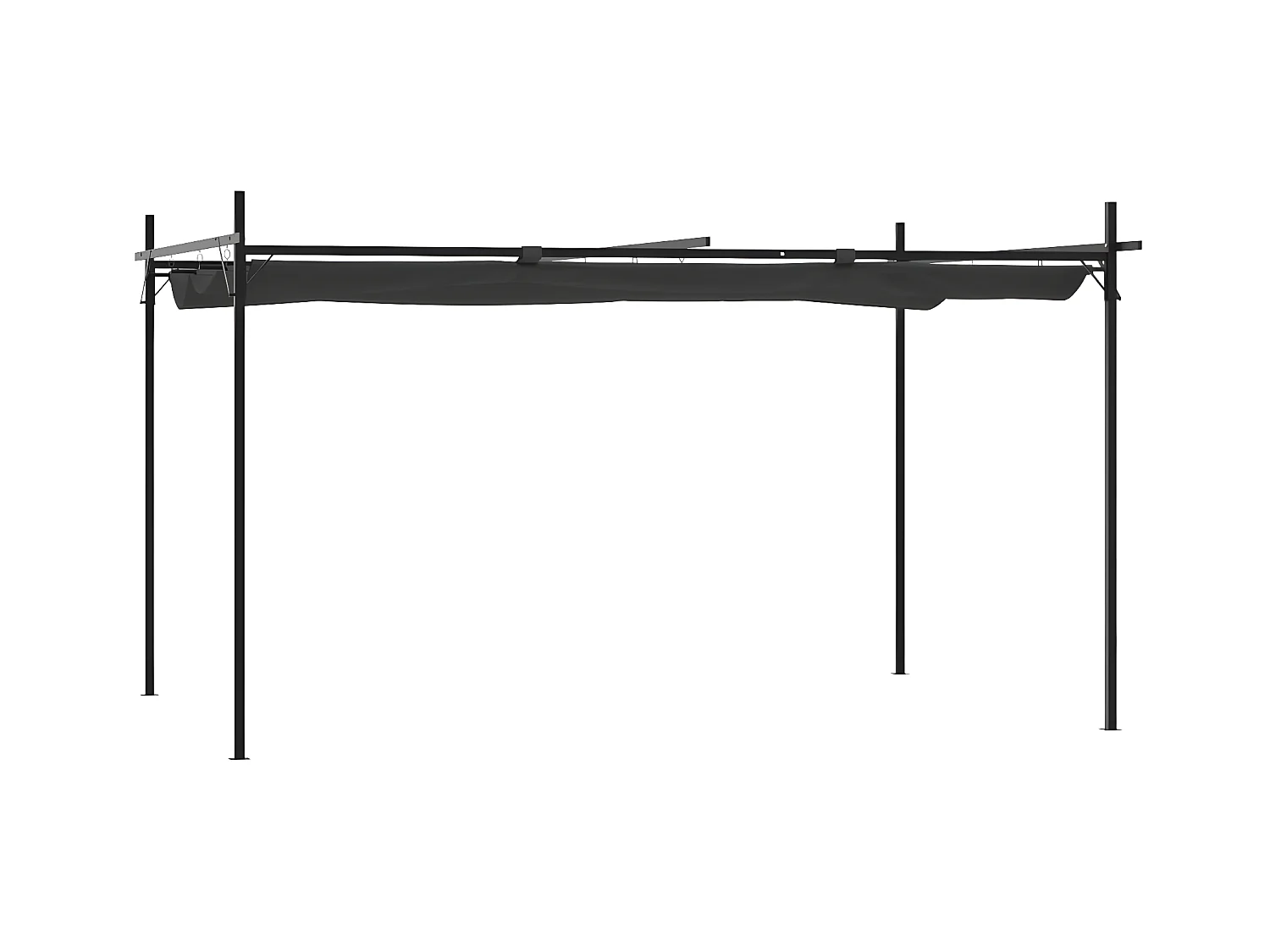 Pérgola con cubierta retráctil gris antracita 395x292x230 cm ES329666