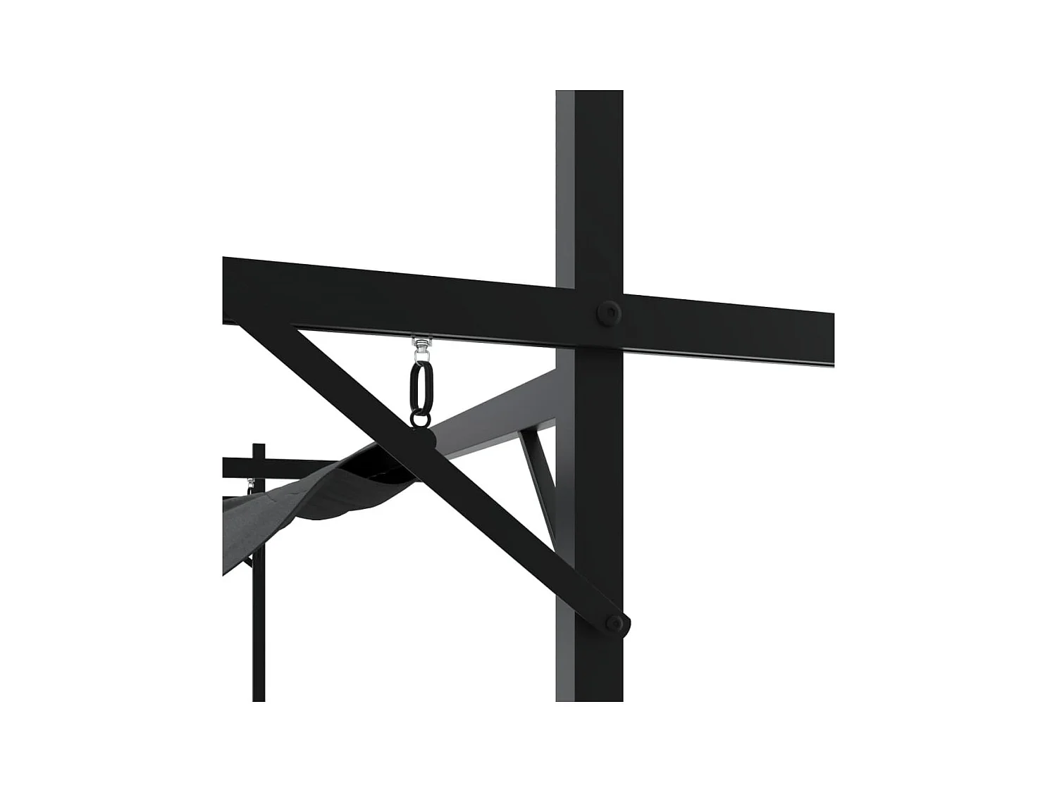 Pérgola con cubierta retráctil gris antracita 395x292x230 cm ES329666