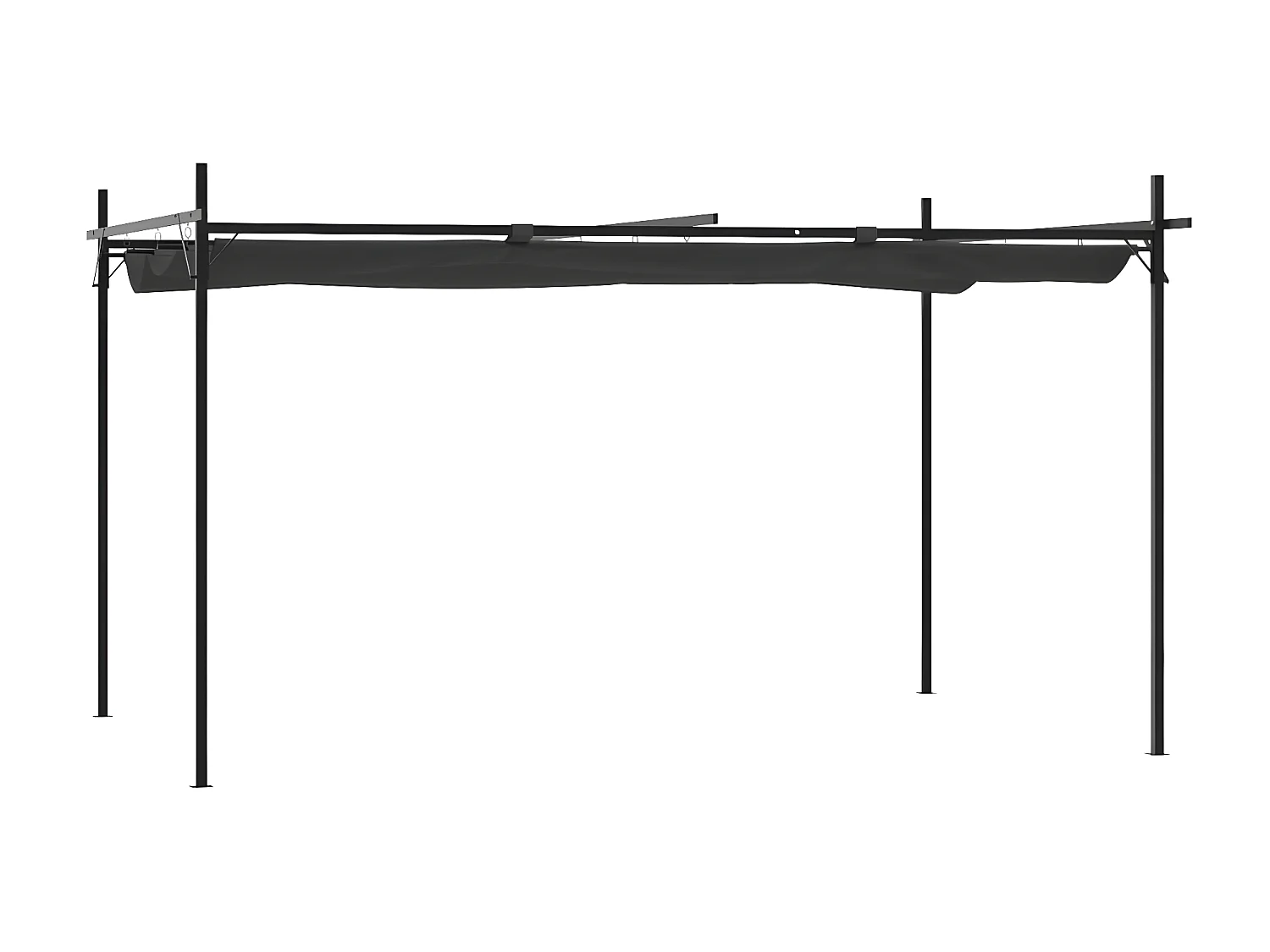 Pérgola con cubierta retráctil gris antracita 395x292x230 cm ES329666