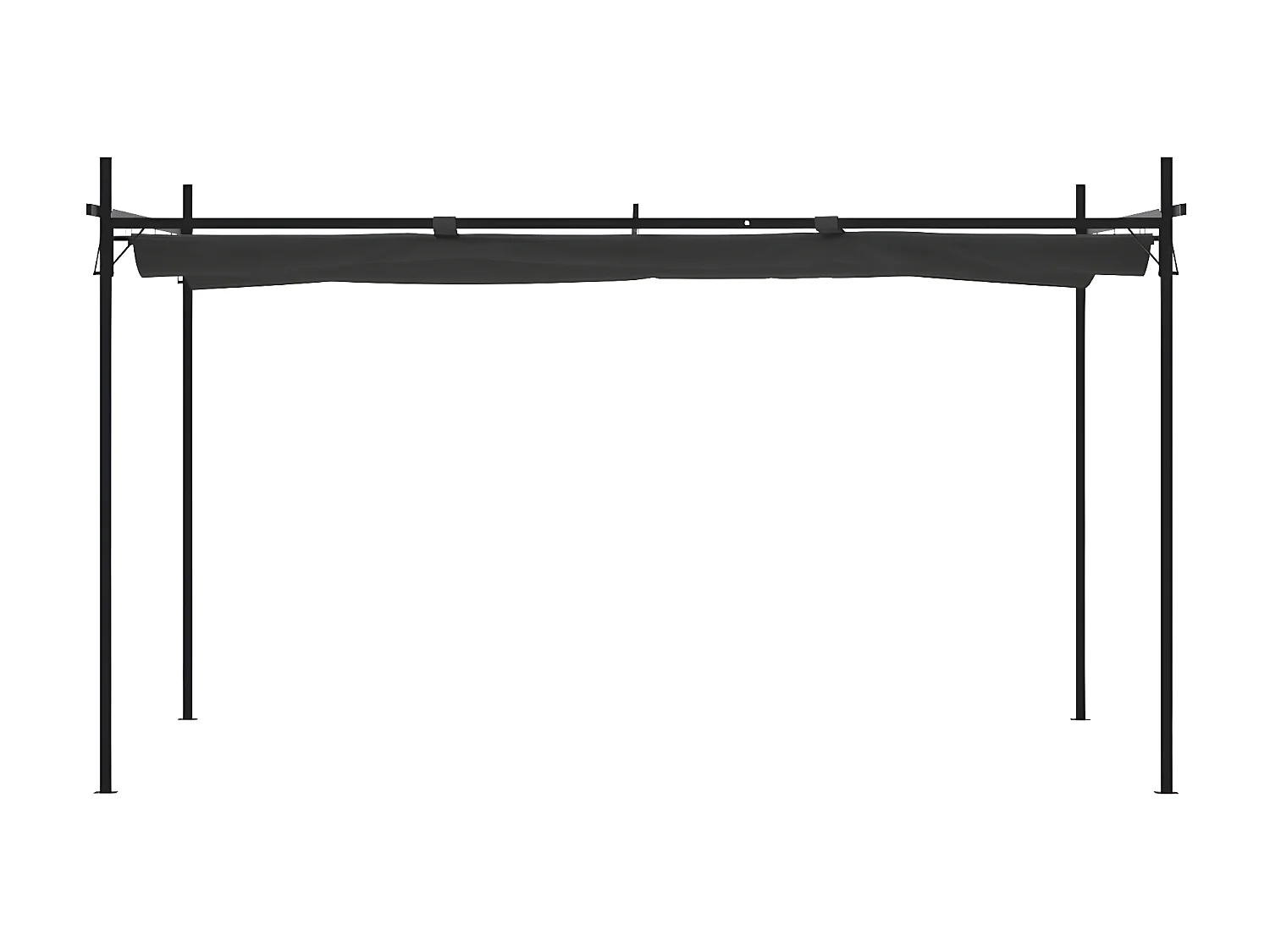 Pérgola con cubierta retráctil gris antracita 395x292x230 cm ES329666