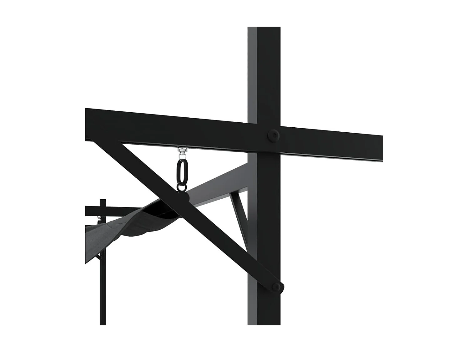 Pérgola con cubierta retráctil gris antracita 395x292x230 cm ES329666