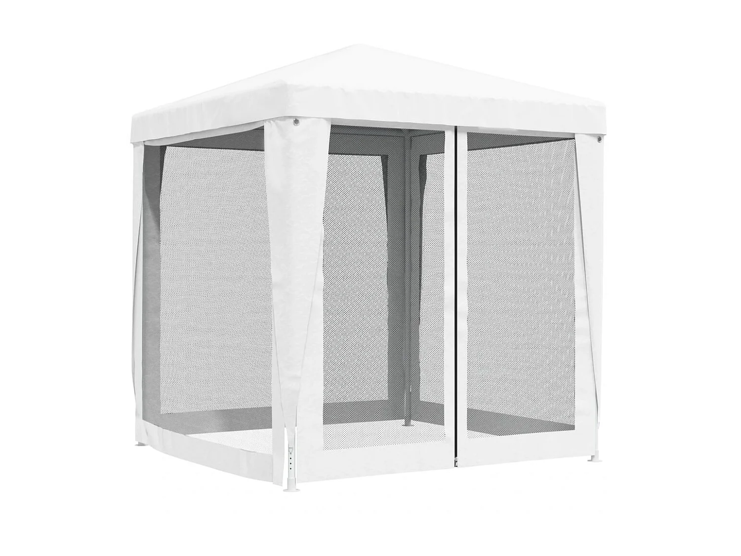 Carpa para celebraciones con 4 paredes de malla blanco 2x2 m ES793552