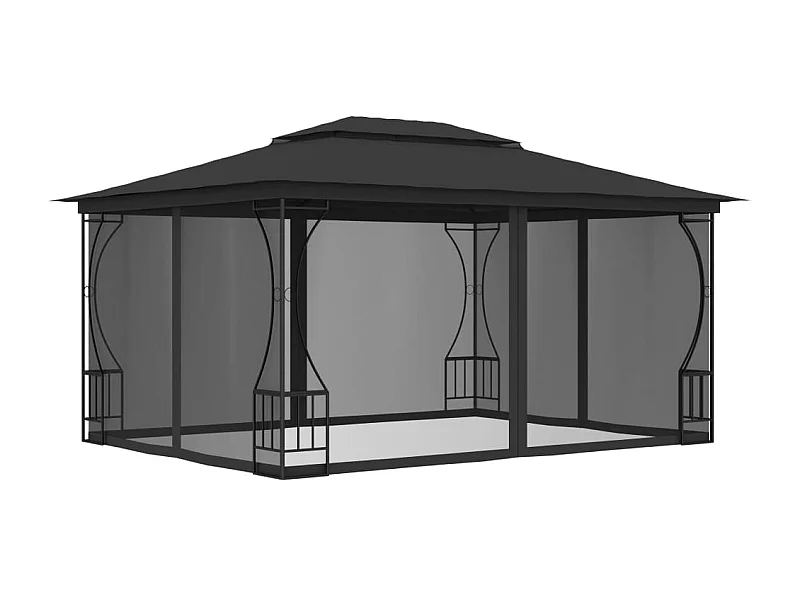Gazebo - Tenda de recepção com redes 300x400x265 cm antracite PT781059
