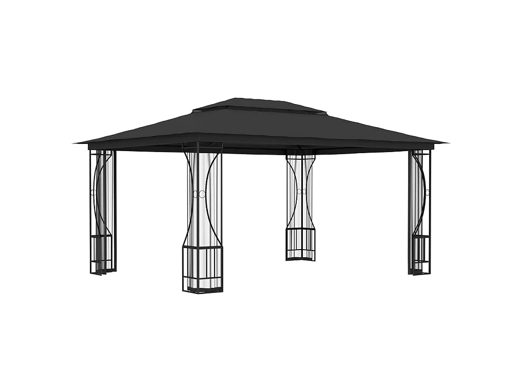 Gazebo - Tenda de recepção com redes 300x400x265 cm antracite PT781059