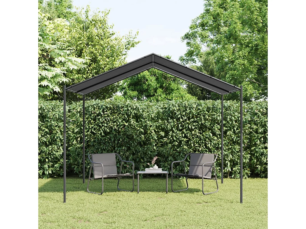 Tente à auvent anthracite 3x3 m acier et tissu WVGQ9372