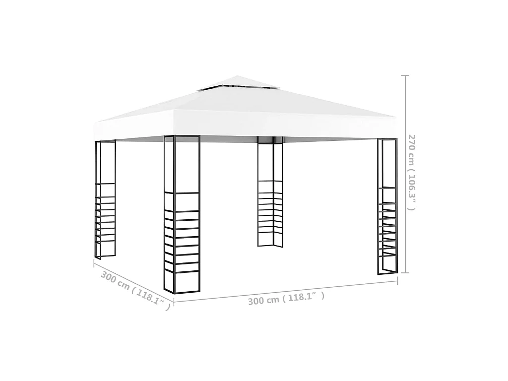 Tuinpaviljoen 3x3 m wit NL844001