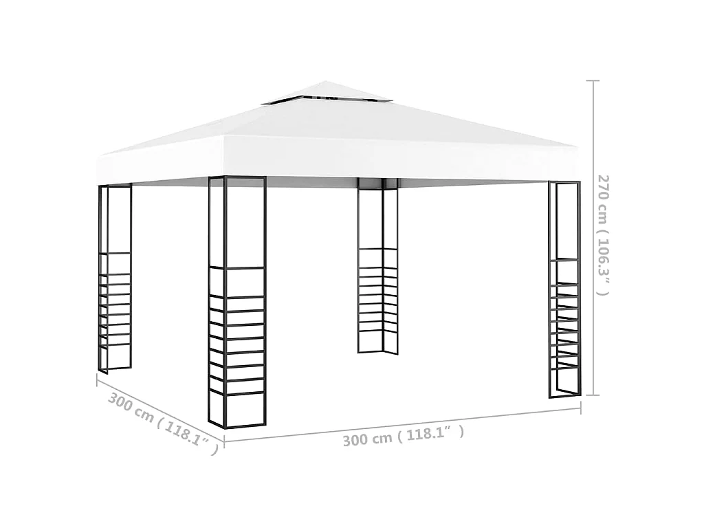 Tonnelle 3 x 3 m Blanc WVGQ7052