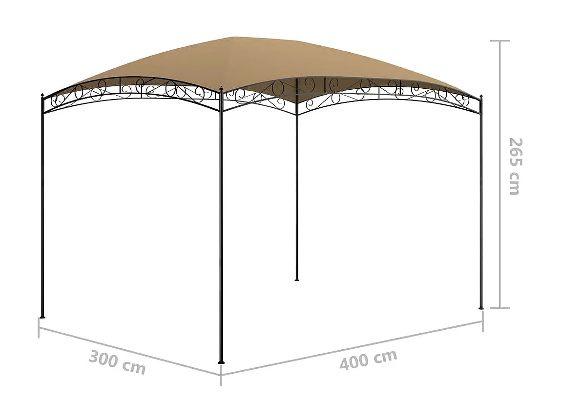Cenador gris taupé 3x4x2,65 m 180 g/m² ES694682