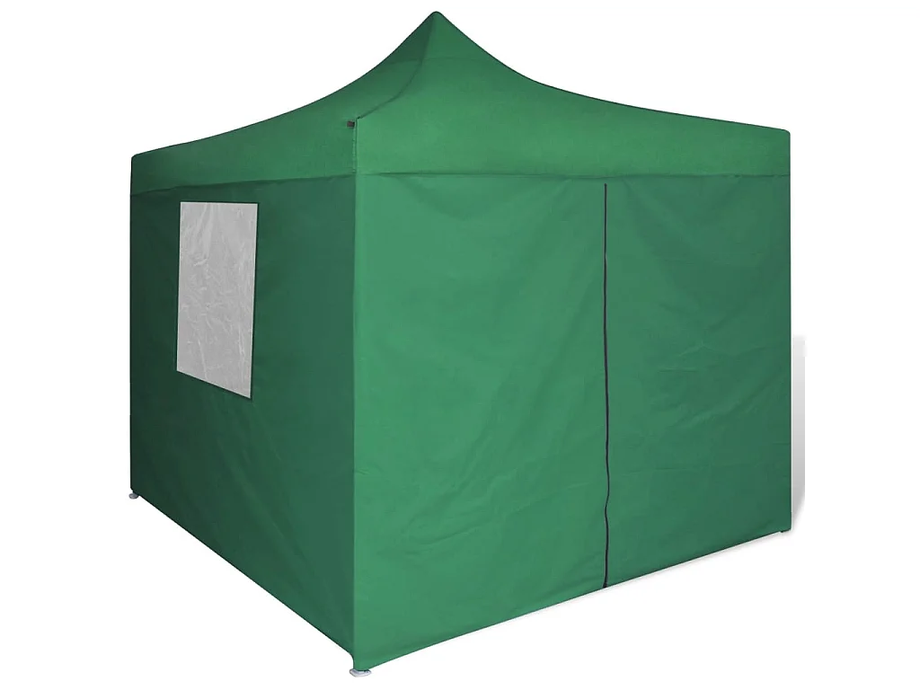 Tenda dobrável 3 x 3 m verde com 4 paredes PT978858