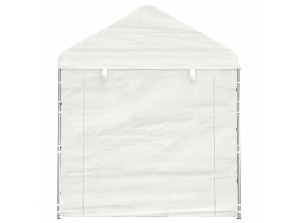 Gazebo - Tenda de recepção com telhado 4,46x2,28x2,69 m polietileno branco PT467532
