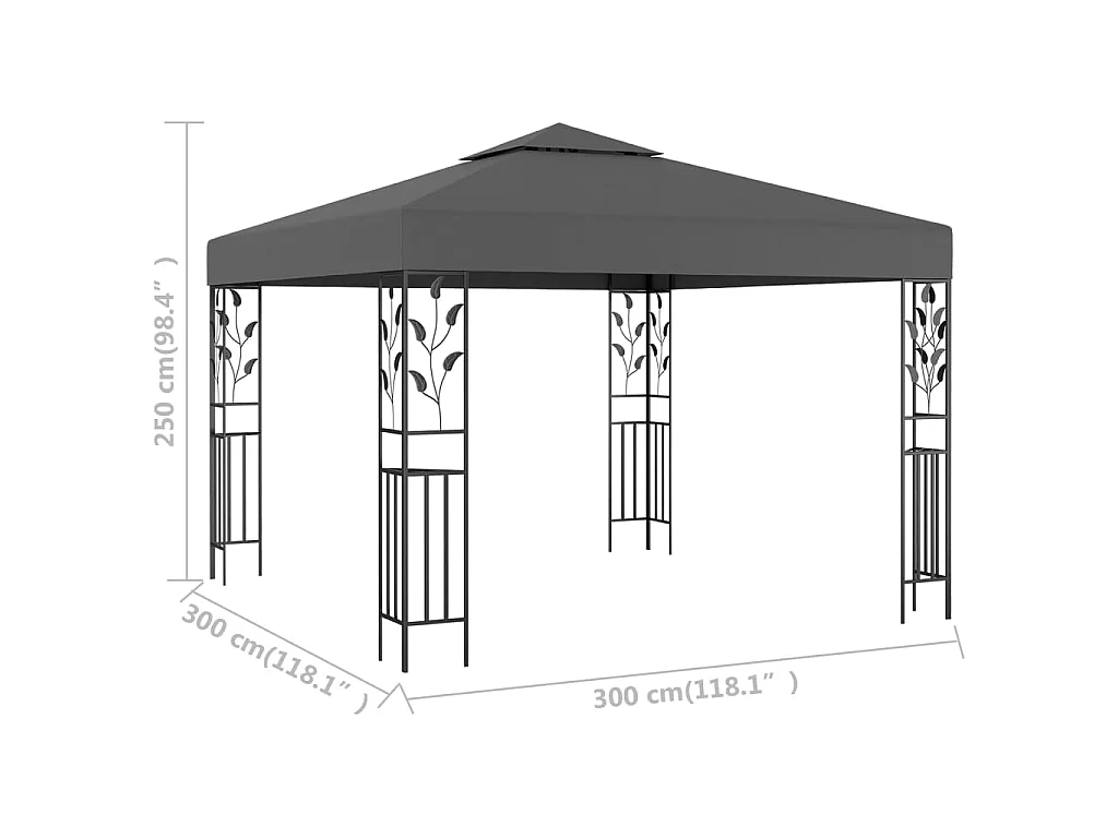 Gazebo - Tenda de recepção 3x3 m antracite PT555484