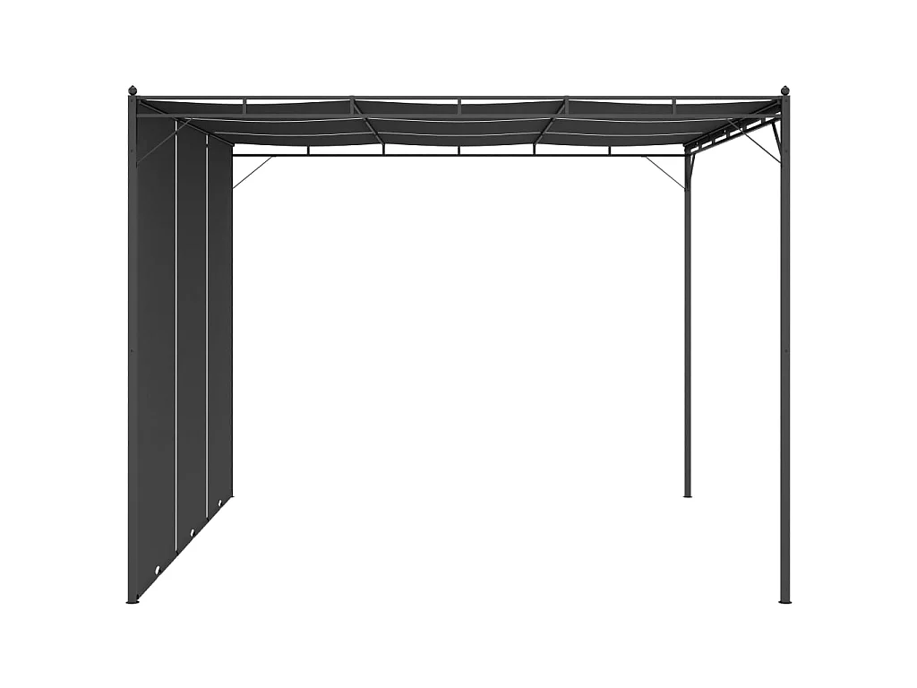 Gazebo - Tenda de recepção de jardim com cortina lateral 3x3x2,25m antracite PT562051