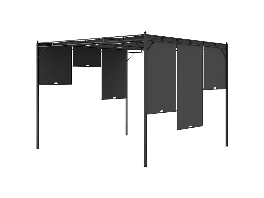 Gazebo - Tenda de recepção de jardim com cortina lateral 3x3x2,25m antracite PT562051