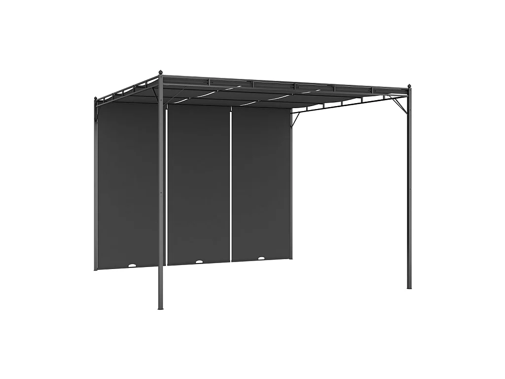 Tonnelle de jardin avec rideau latéral 3x3x2,25 m Anthracite WVGQ4138