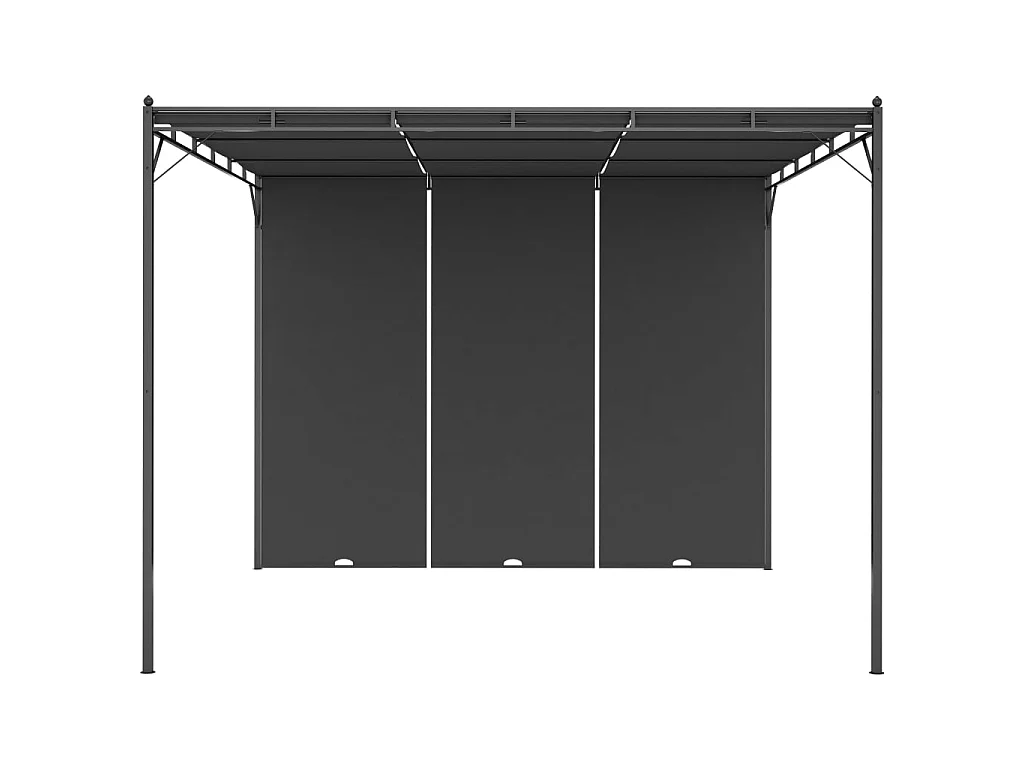 Tonnelle de jardin avec rideau latéral 3x3x2,25 m Anthracite WVGQ4138