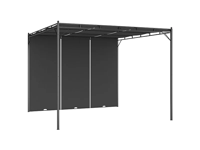 Tonnelle de jardin avec rideau latéral 3x3x2,25 m Anthracite WVGQ4138