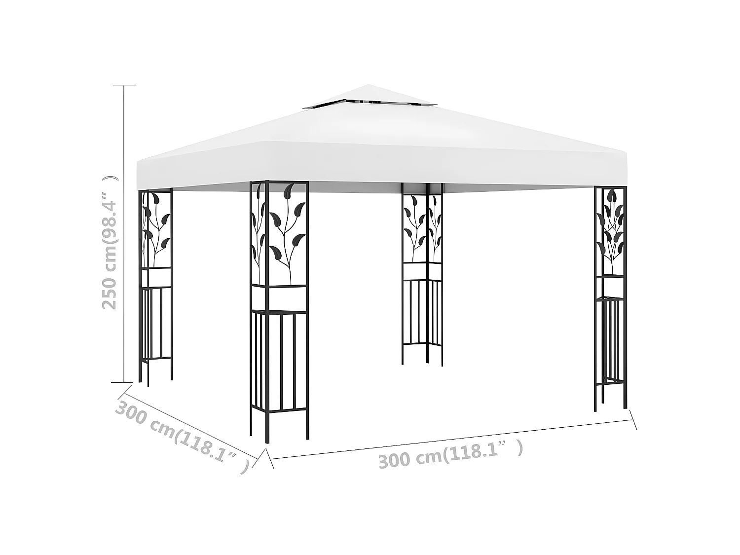 Tonnelle 3x3 m Blanc 180 g/m² WVGQ4357