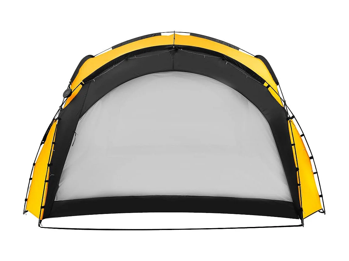 Tente de réception avec LED et 4 parois 3,6x3,6x2,3 m Jaune WVGQ6588