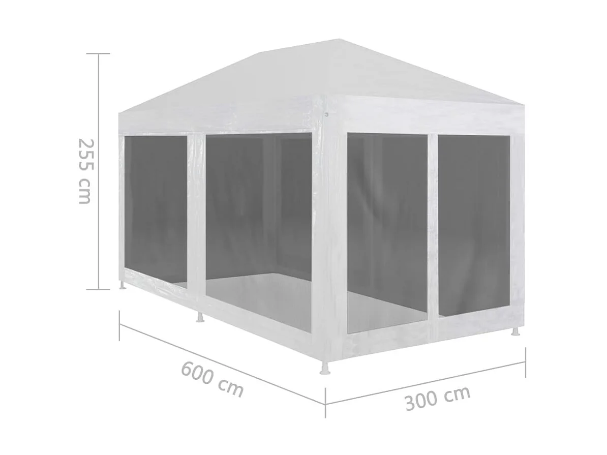 Partytent met 6 mesh zijwanden 6x3 m NL481414