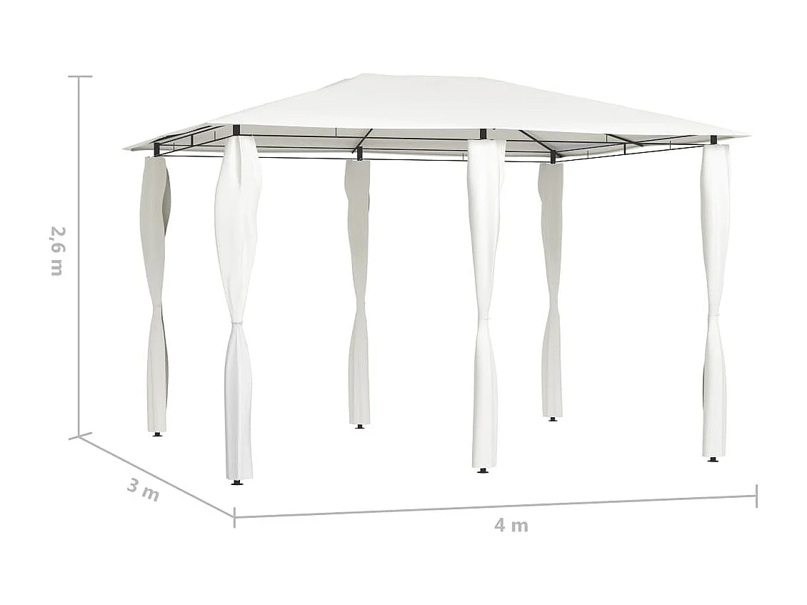 Tonnelle avec revêtement de poteaux 3x4x2,6 m Crème 160 g/m² WVGQ2709