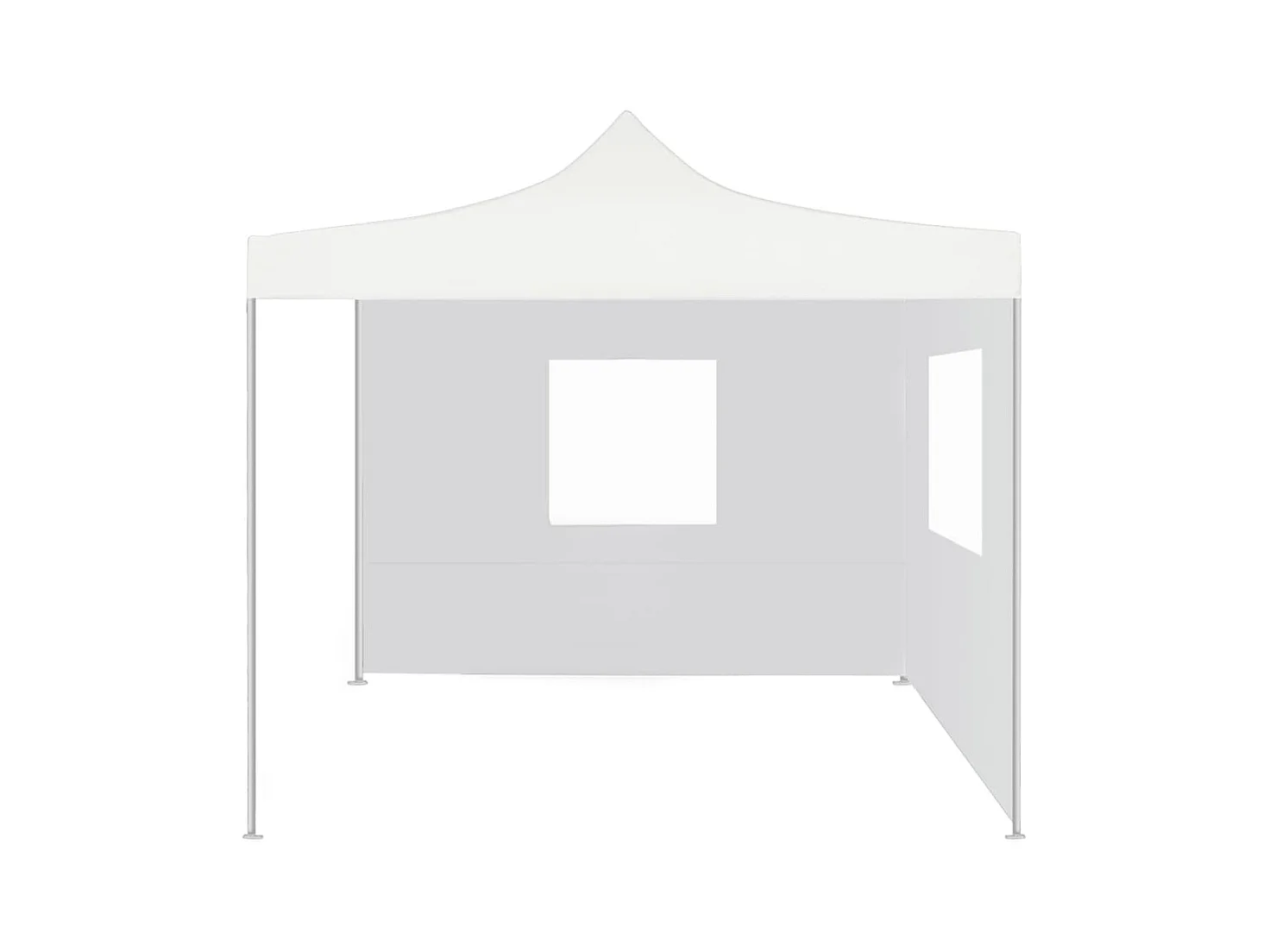 Partytent met 2 zijwanden inklapbaar 3x3 m staal wit NL271450