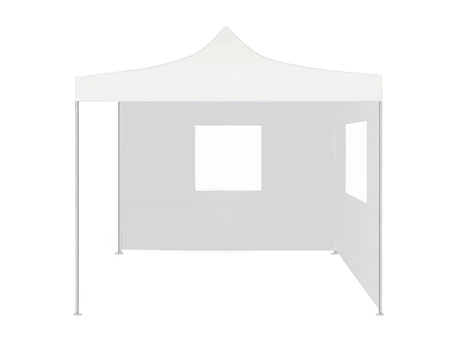 Partytent met 2 zijwanden inklapbaar 3x3 m staal wit NL271450