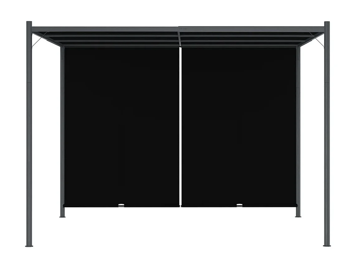 Pergola de jardin avec toit rétractable 3x3 m Anthracite  WVGQ7674