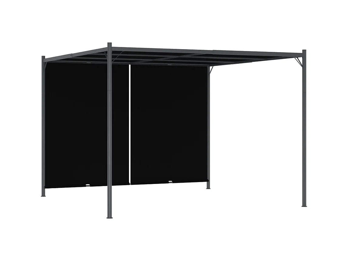 Pergola de jardin avec toit rétractable 3x3 m Anthracite  WVGQ7674