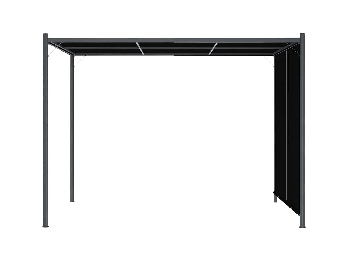 Pérgola de jardín con tejado retráctil gris antracita 3x3 m ES872566