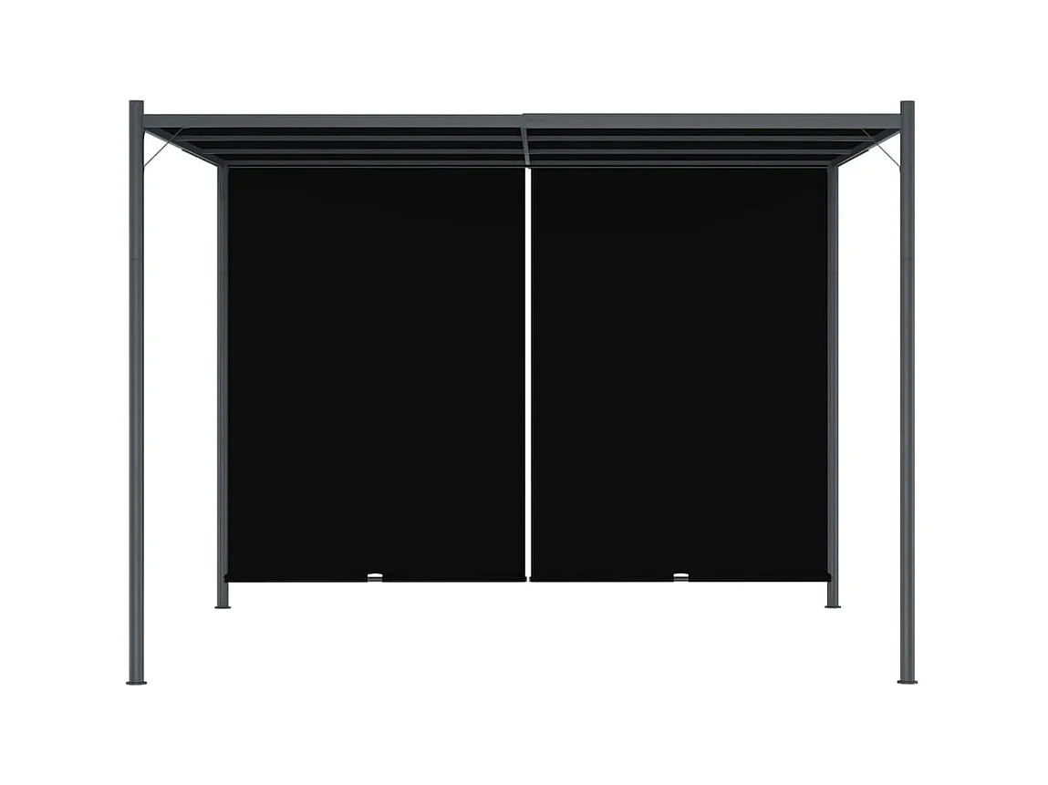 Pérgola de jardín con tejado retráctil gris antracita 3x3 m ES872566