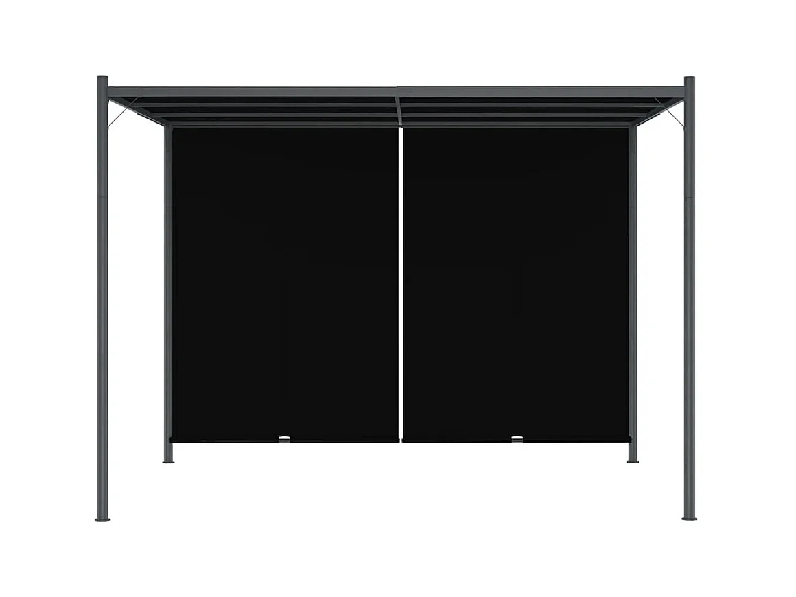 Pérgola de jardín con tejado retráctil gris antracita 3x3 m ES872566