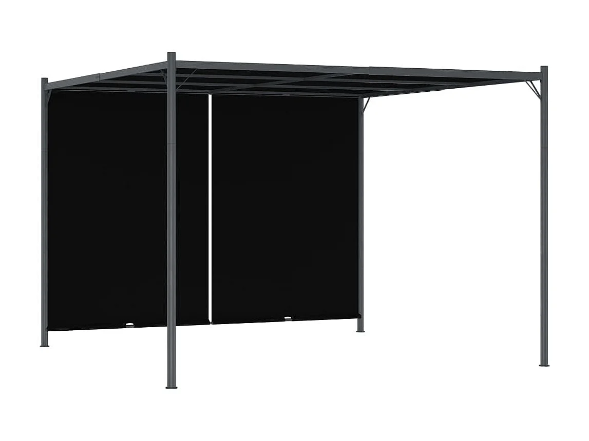 Pergola de jardin avec toit rétractable 3x3 m Anthracite  WVGQ7674