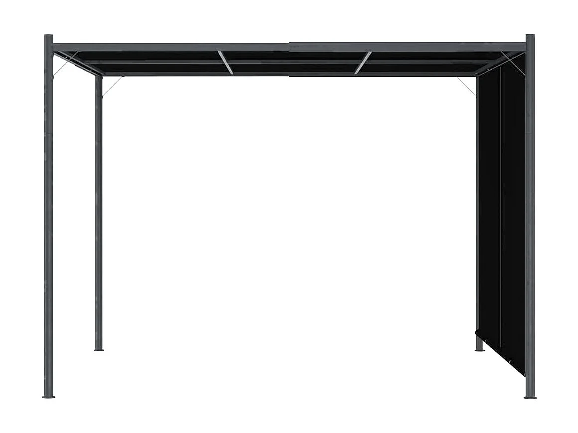 Pergola de jardin avec toit rétractable 3x3 m Anthracite  WVGQ7674