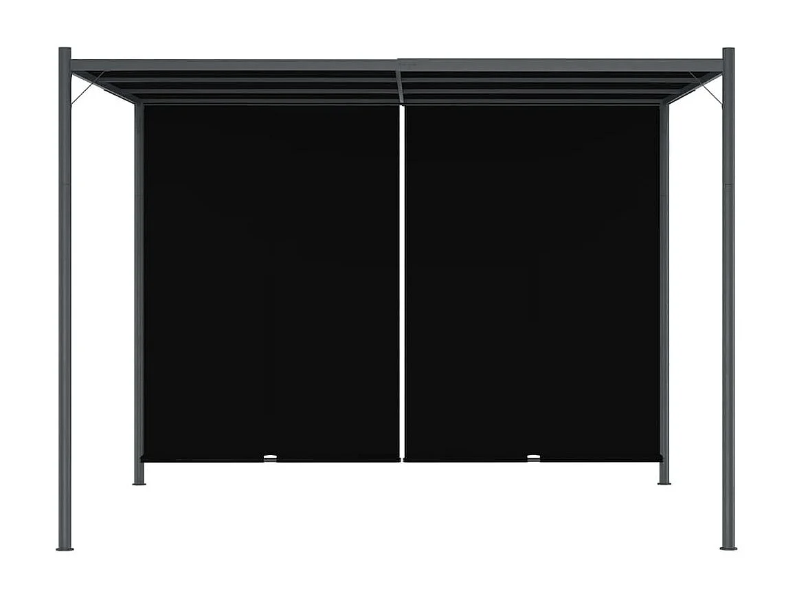 Pergola de jardin avec toit rétractable 3x3 m Anthracite  WVGQ7674