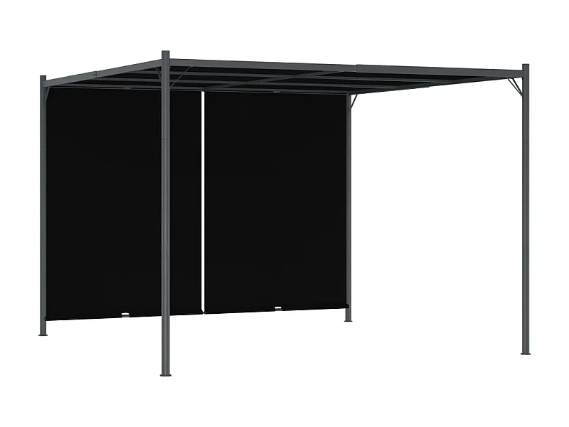 Pergola de jardin avec toit rétractable 3x3 m Anthracite  WVGQ7674
