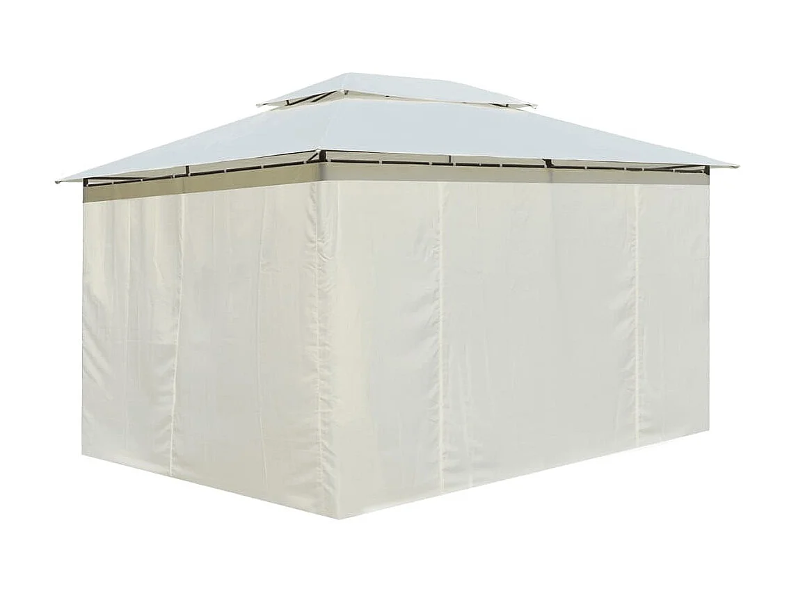 Tonnelle avec rideaux 4 x 3 m Blanc WVGQ2099