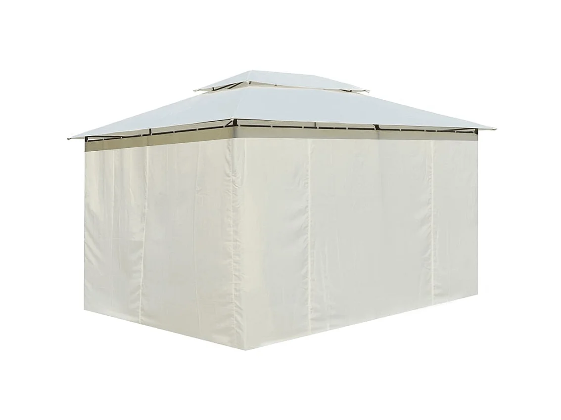 Tuinpaviljoen met gordijnen 4x3 m wit NL107431