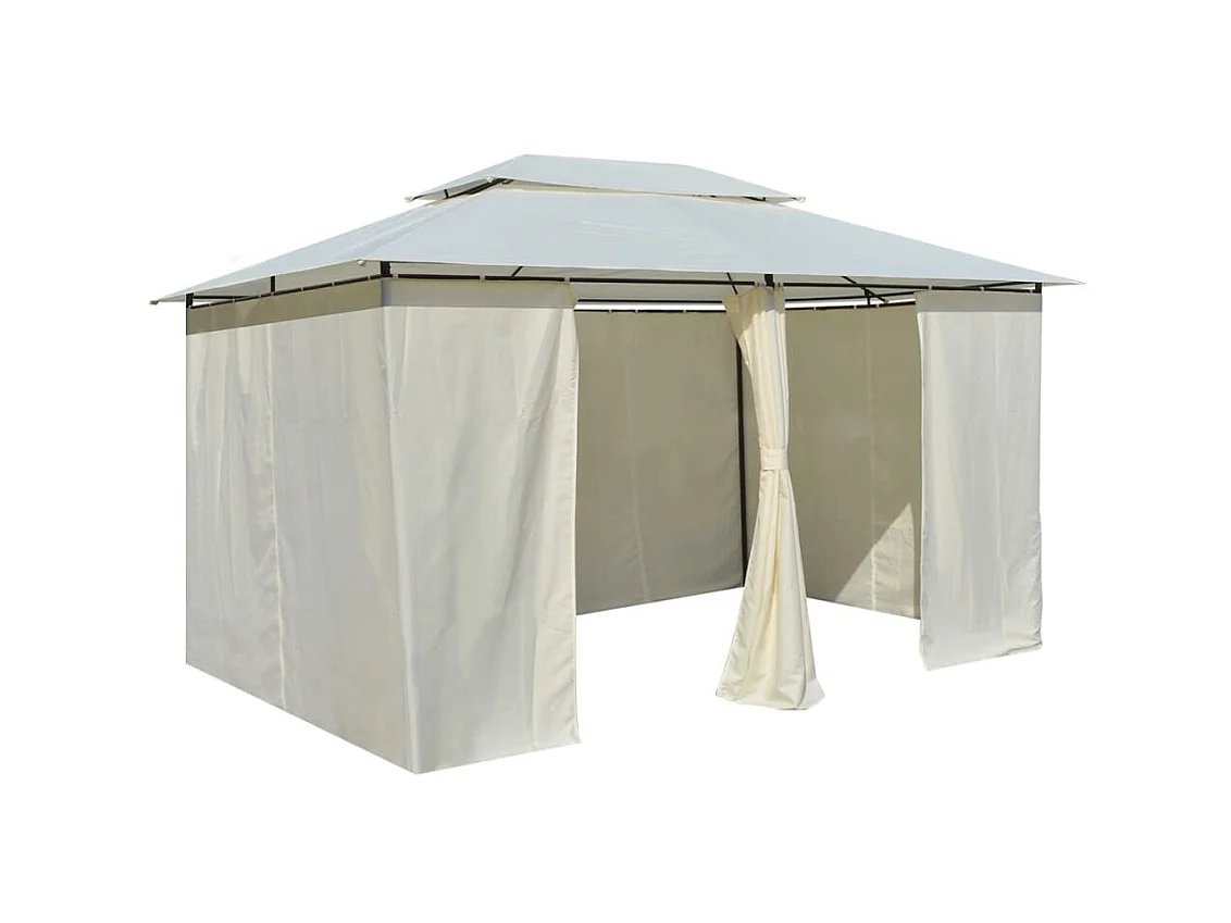 Tuinpaviljoen met gordijnen 4x3 m wit NL107431