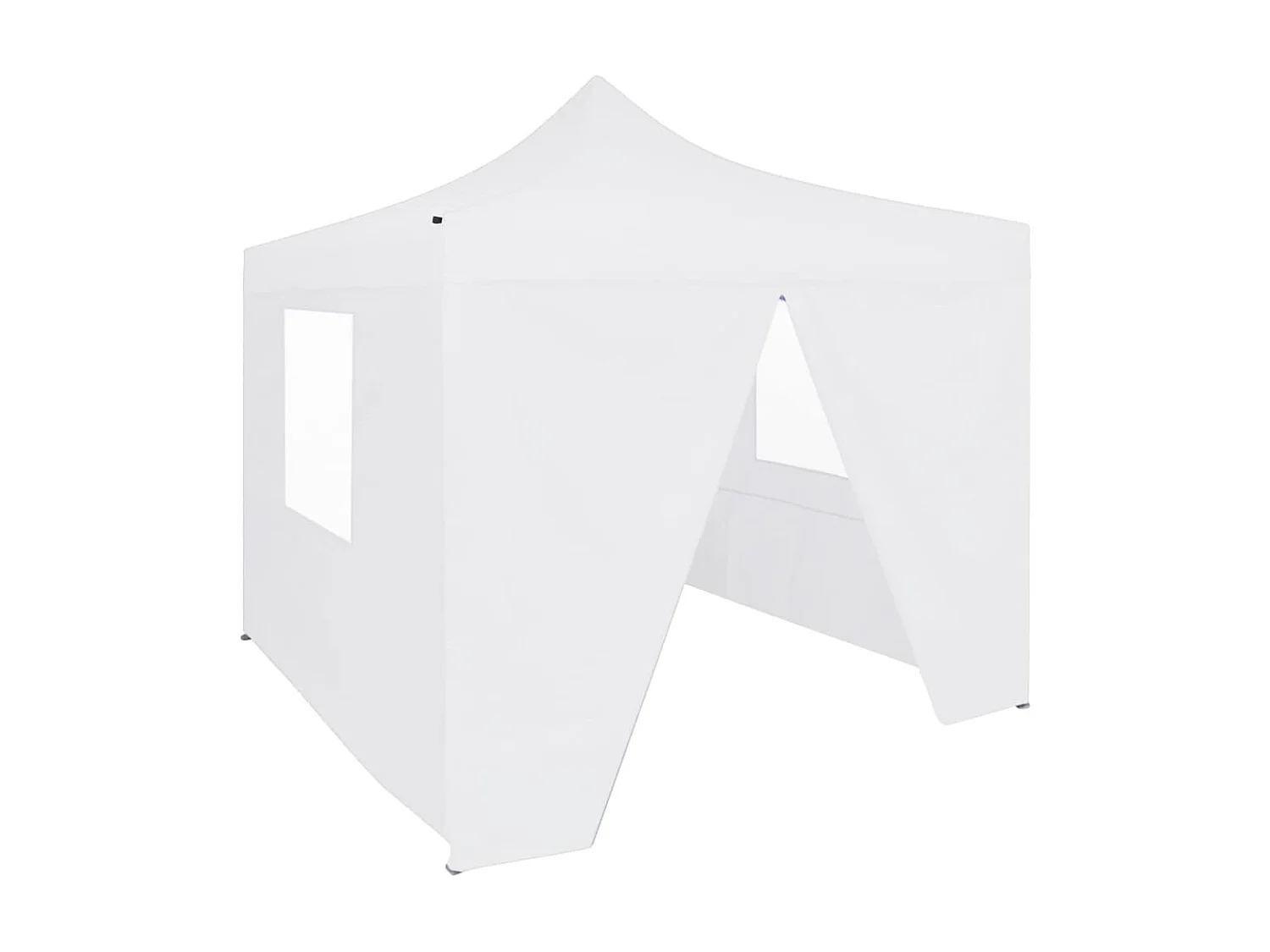 Tente de réception pliable avec 4 parois 3x3 m Acier Blanc WVGQ4958