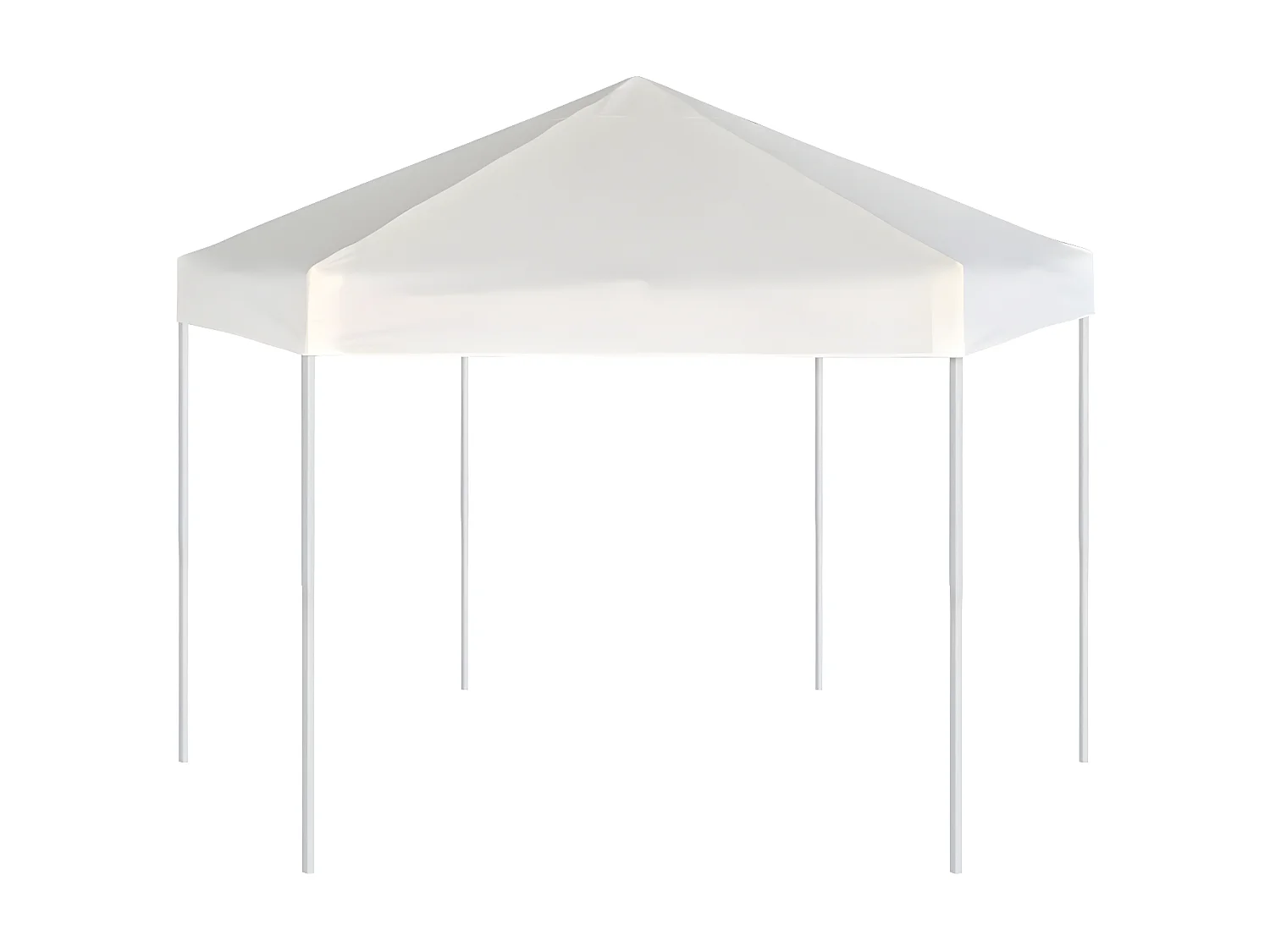 Tonnelle hexagonal et 6 parois latérales 3,6x3,1 m Blanc crème WVGQ8238